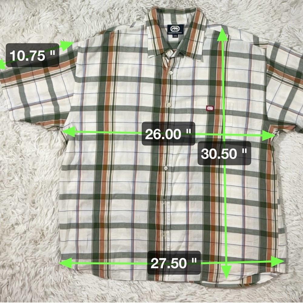 XXL Vintage Y2K Ecko Unltd Rhino Woven Short Sleeve Shirt 90’s Plaid Streetwear‎ - Picture 7 of 10